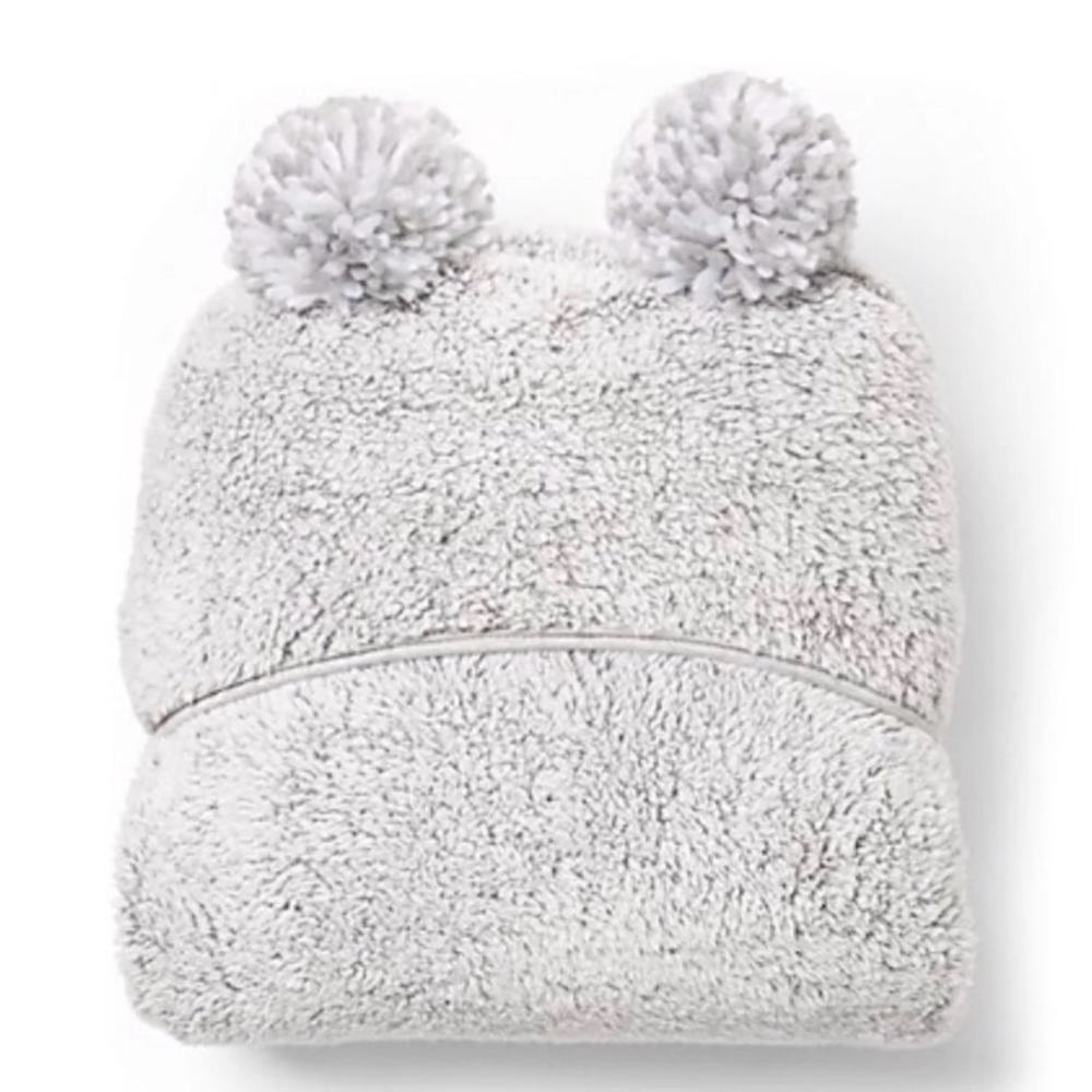 NWT Pom Pom Hoodie Grey Blanket